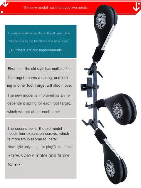 Women/Men Taekwondo Kicking Target, Multi-Position Foot, Multi-Functional Training Equipment, Three-Connected Fixing Frame Boxing Karate Accessories Sports Supplies