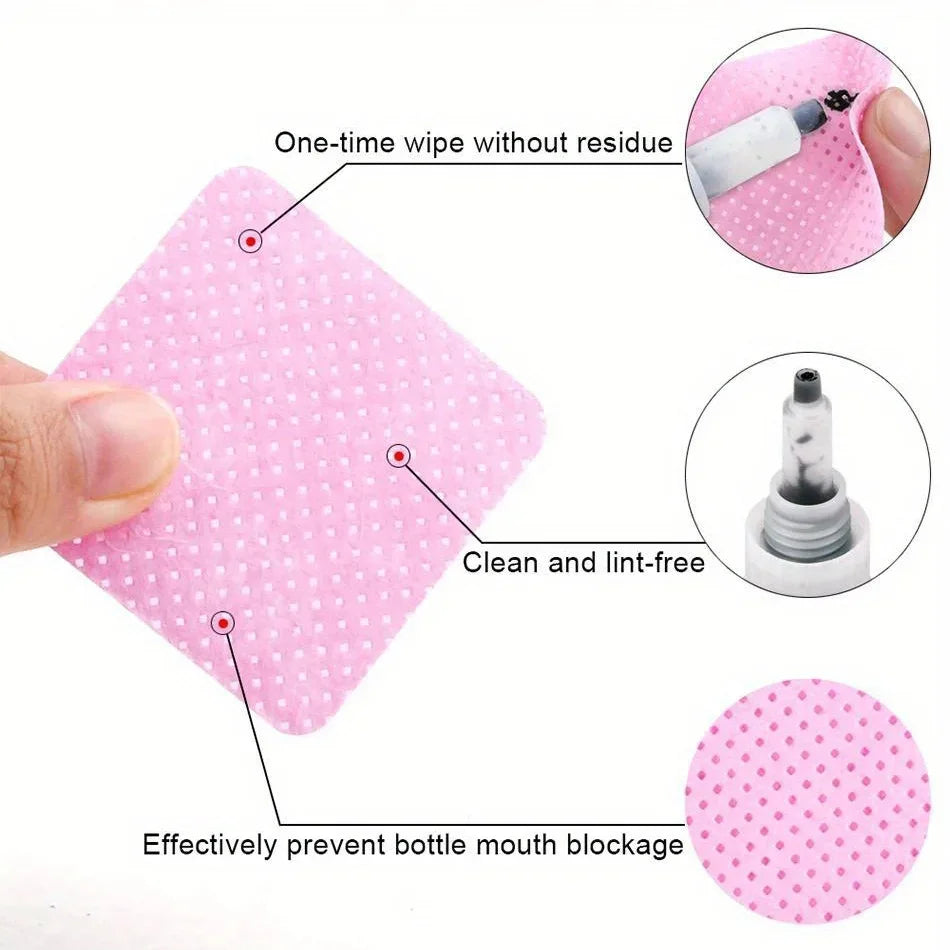 600 PCS Set White/Pink Color  Lint-Free Nail Wipes Gel Cleansing Tissues Aluminum-Free Nail Polish Remover Pads for Nail Beauty Cleaning Care Tools Pedicure Women Nail Care Manicure Supplies