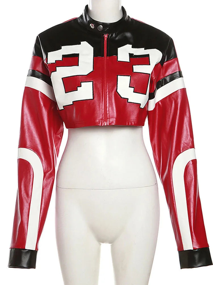 NEW Arrivals 5 Colors Fashion Cardigan Personality Street Zipper Long Sleeve Slim Fitted Mind Ring Baring Motorcycle Coat Women Evening Night Clubwear Jacket Girls Casual Fashion Clothing Supplies
