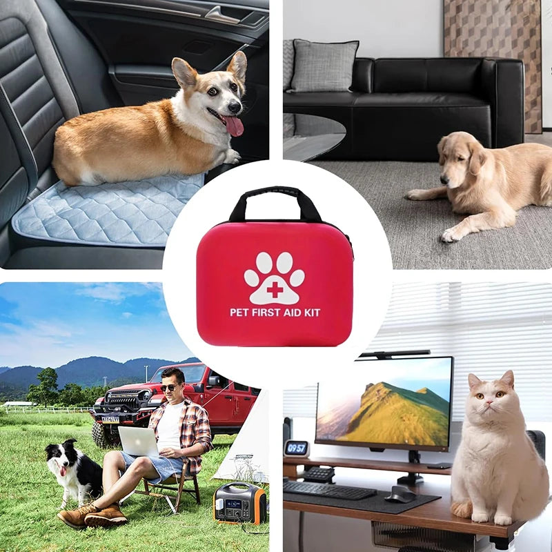 Dog and Cat Travel First Aid Kit: Emergency Supplies and Pet First Aid Manuals for Hiking, Camping, Backpacking and Hunting.