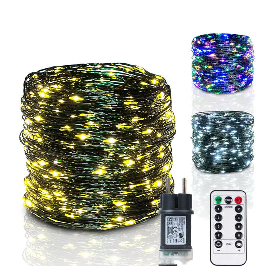 NEW Arrivals 50-100-120-200M LED String Lights Set Fairy Green Wire Outdoor Christmas Light Tree Garland For New Year Eve Street Home Outdoor Garden Balcony Courtyard Party Wedding Decoration Accessories Supplies