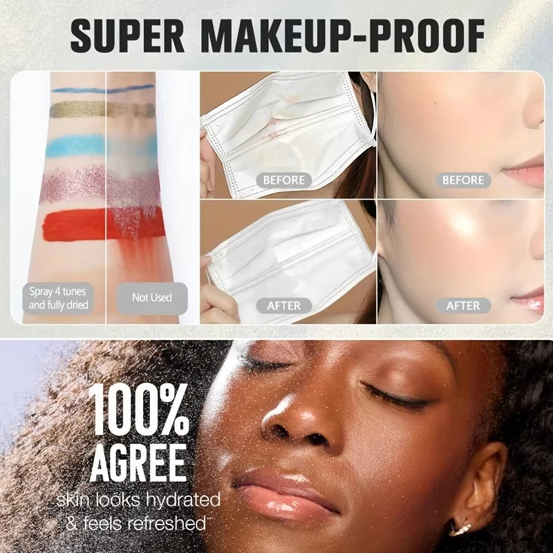 2PCS Set Professional Makeup Setting Spray, Oil-Control Fixation Spray Makeup, Long-Lasting, Natural Matte, Refreshing Cosmetics For Women