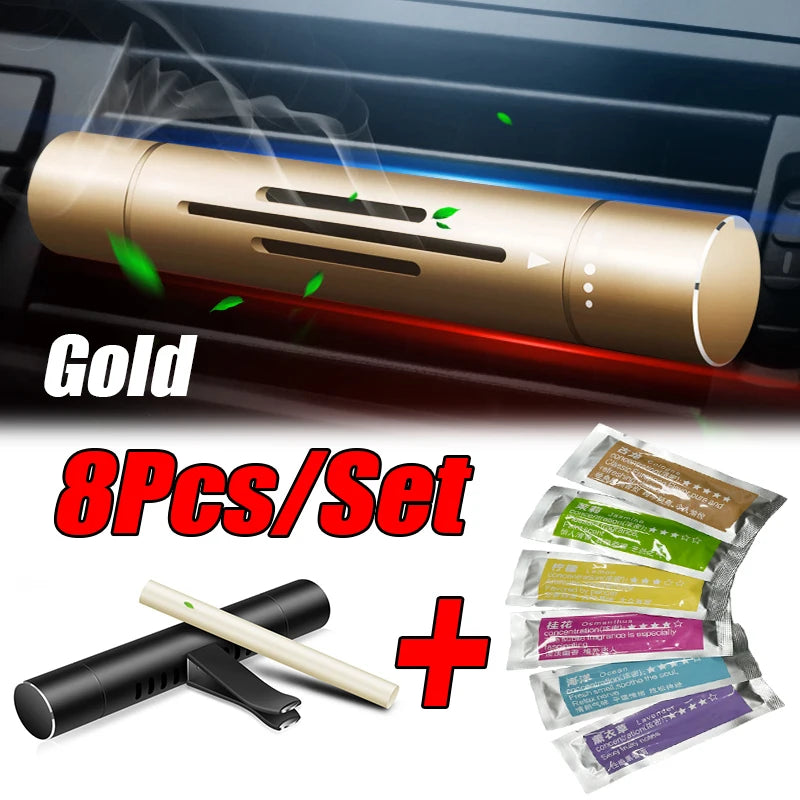 NEW Arrivals 8PCS/Set Car Air Vent Perfume Car Air Freshener Flavoring Smell Aroma Car Perfumes Natural Essential Oil  Air Freshener Parfum Auto Interior Accessories