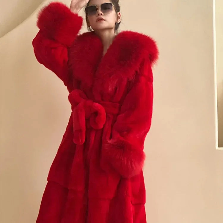 NEW Arrivals Women S-3XL Plus Size 8 Colors Luxury Long Fur Coat Women Winter War Snow Outerwear Evening Nightclub Party Faux Fur Coat Fashion Big Fur Collar Belt Ladies Luxury Fashion Clothing Supplies