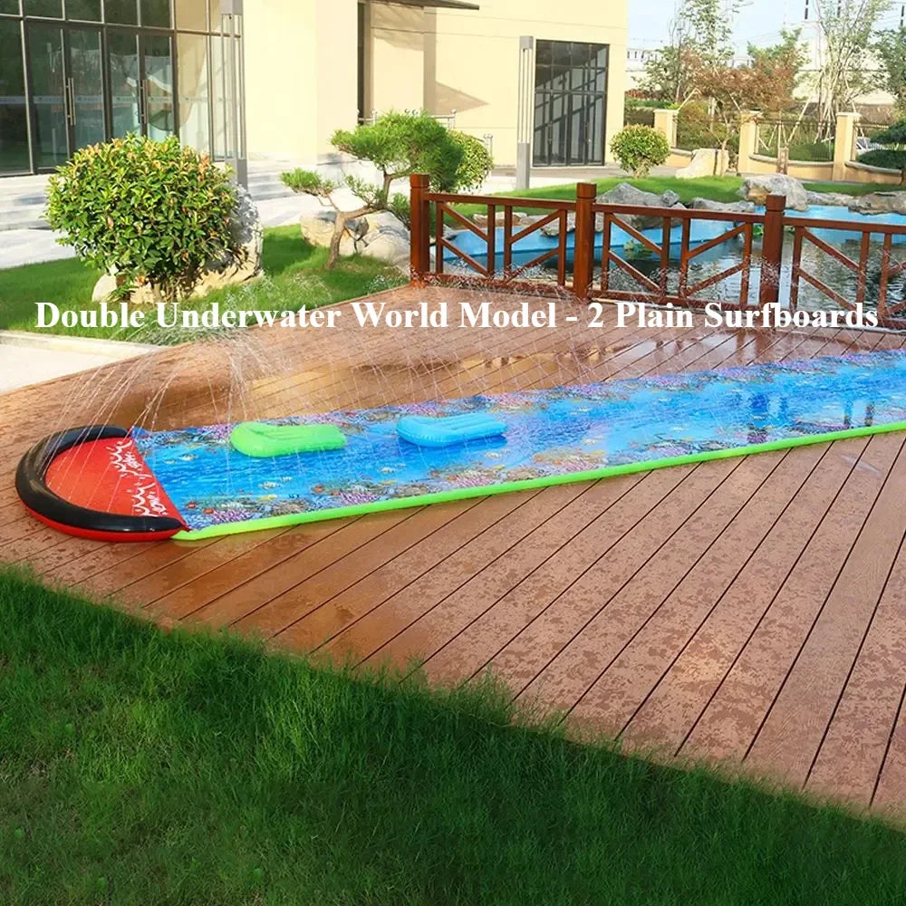 NEW Arrivals Summer Adults/Children's Inflatable Water Slide Outdoor Backyard Water Toys Game Swimming Pool Water Slide Parent-Child Outdoor Surfing Games Sports Supplies