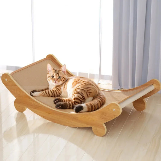 Cat Scratching Board Cat Toys Scratching Recliner Wooden Wear-resistant Scratch-resistant Post Wear-Resistant Cat Scratcher Cats