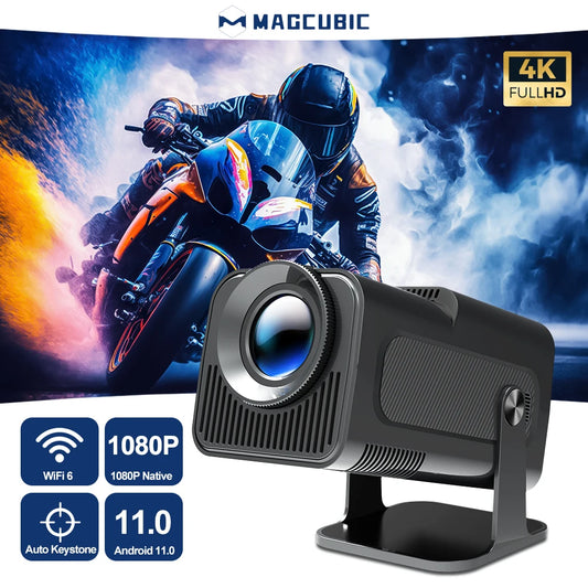 Android 11 390ANSI HY320 Projector 4K Native 1080P Dual Wifi6 BT5.0 Cinema Outdoor Portable Projector Upgrated HY300