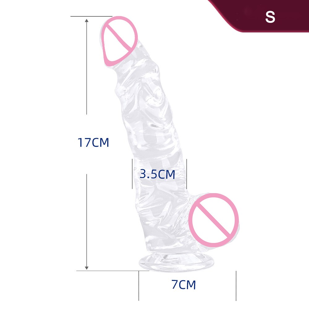 Adult 10 Inch Thick Soft Two Colors Transparent Toy for Female