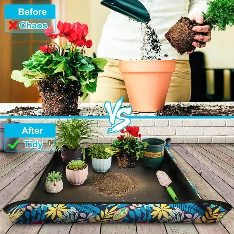 5-10PCS New Printed Oxford Gardening Mat Soil Replacement Mat Change Pots Plant Flowers Mix Soil Mat Gardening Tools Supplies