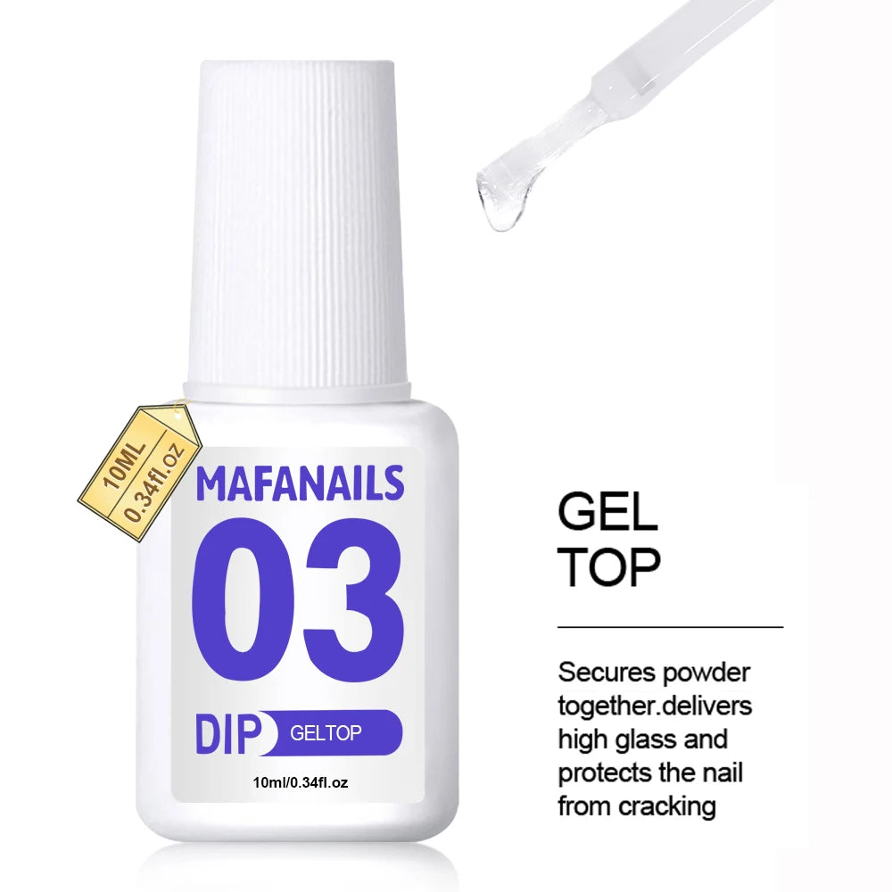 10ml Dip Powder Gel Liquid Base,Activator,Top,Brush Saver Dipping Powder Gel, 4 IN1 No UV Lamp Need Nail Pedicure Natural Dry Gel