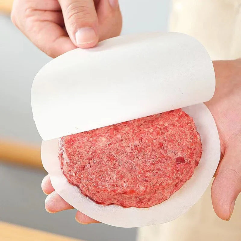 100 PCS Set 10/11/12cm  Round Hamburger Patty Paper Food Grade Non-Stick Baking PPaper For Burger Pressed Patties, Baking Cake Liner Cooking Tools Set