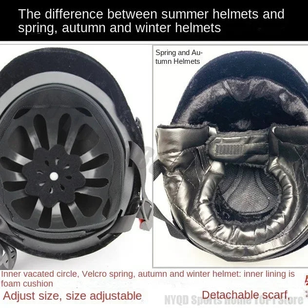 Winter/Summer Equestrian Riding Helmet Unisex Black Velvet Cloth Equestrian Helmet  Horse Equipment Safety Accessories