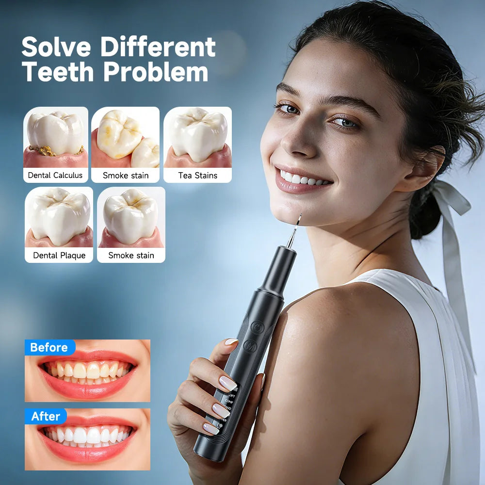 NEW Arrivals 4100W Full Set Ultrasonic Dental Scaler T8 Electric Teeth Cleaner Tarter Calculus Stains Plaque Removal Teeth Whitening Instrument Adults Hygiene Care Dental Tools
