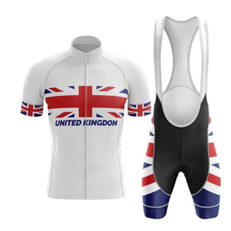 England Bike Team Summer New Short Sleeve Quick Dry Cycling Jersey Set MTB Sport  Clothing Men Bike Wear Ropa Ciclismo