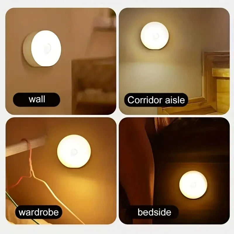 1pc Motion Sensor Night Light - Wireless LED Detector Lamp for Baby Room Bedroom, Staircase, Closet, and Room Decor-