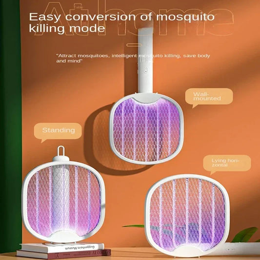 NEW Arrivals Foldable Electric Mosquito killer 3000W Powerful USB Rechargeable Fly Trap Mosquito Swatter Holder with UV Insect killer Home Indoor Outdoor Beach Camping Garden Accessories