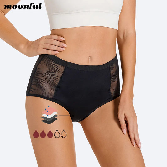 Women Period Underwear Leak Proof Panties for Menstruation Breathable Mesh Menstrual Panties High Waist Absorbent Period Panties