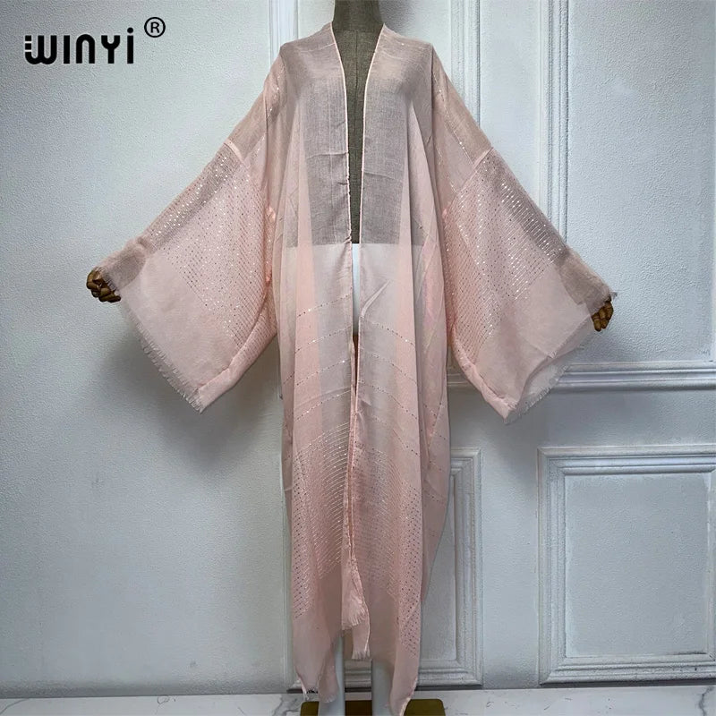 BRAND NEW African Luxury Women 12 Colors/Patterns Bohemian Gold Thread Monochrome Elegant Casual Dress Cardigan Swimwear Swimsuit Cover Ups Sexy Kimono Ladies Summer Maxi Cover-Up Dress