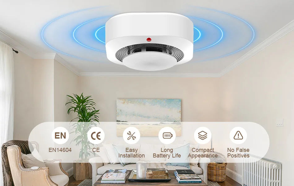 1/3/5 PCS Set  Independent Home Smoke Emergency Alarm Sensor Detector Security Protection House Fire Alarm Smoke Detector Sensor High Sensitivity Office Business Shops Pubs Security Supplies