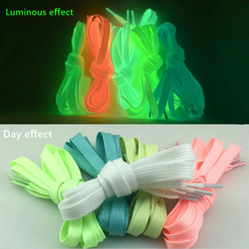 80-100-120-140cm 5 Colors Rave Festival Party Night Clubwear Dance Fluorescent Shoelace Luminous Shoes Flat Sneakers Canvas Shoe Laces Glow In The Dark Night Color