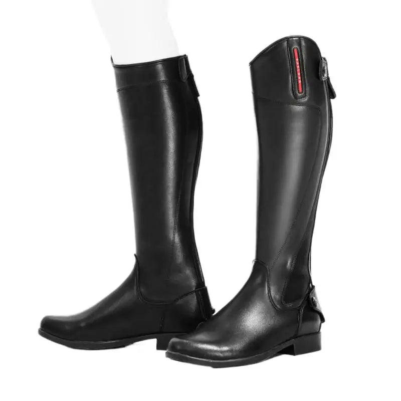 Riding Leather Boots 38-44 Size Cowhide Long Stretch Cowboy Men's and Women's Horse Riding Obstacle Boots Equestrian Footwear Supplies