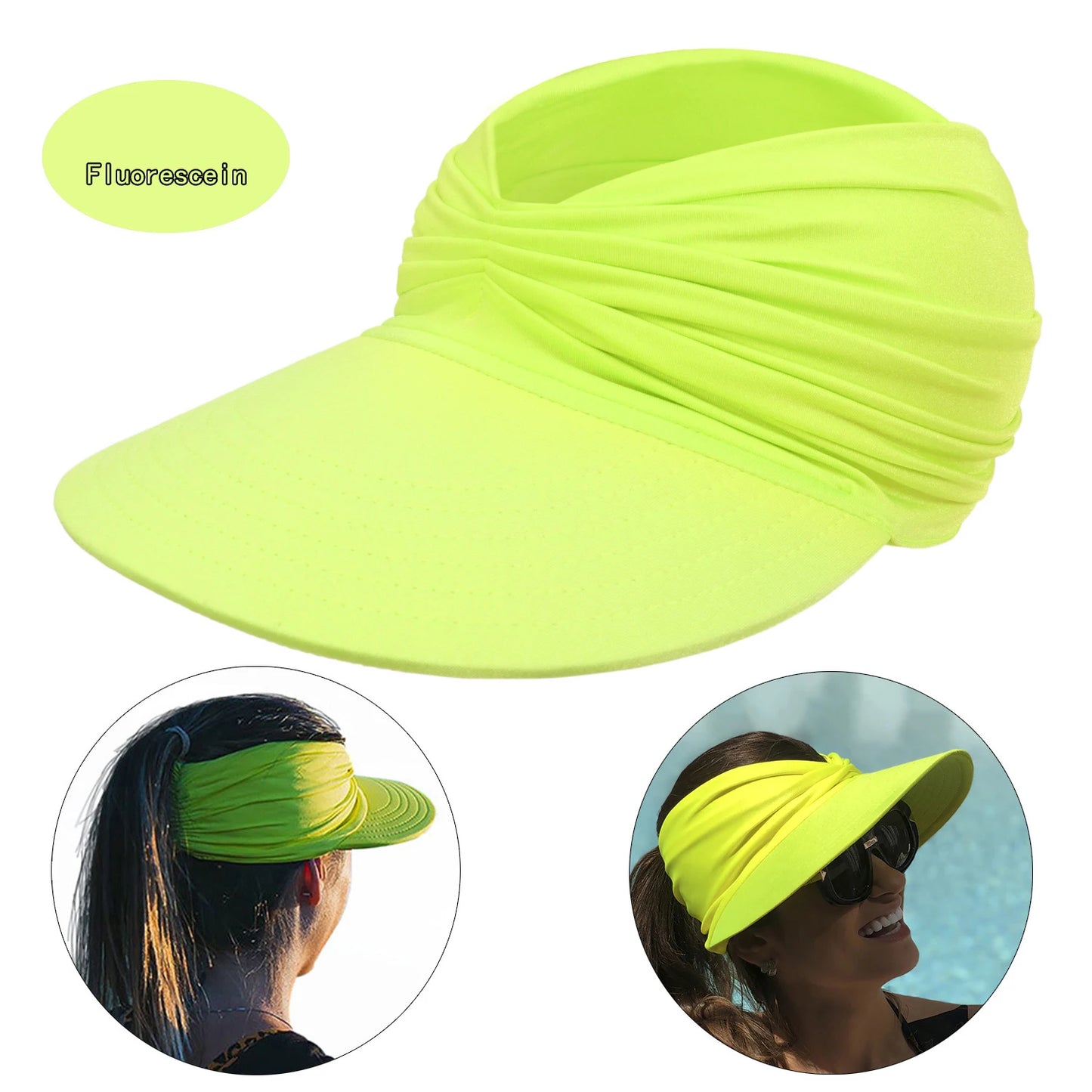 New Women Sun Visor Hat Wide Brim Summer UV Protection Beach Sport Cap For Women Packable Summer Beach Hats