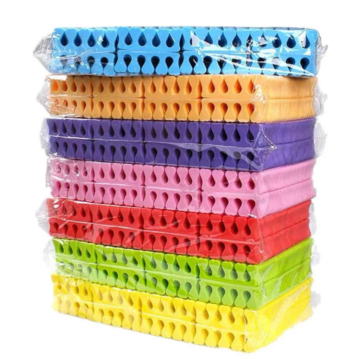 100pcs/50pairs 3 Colors Sponge Toe Finger Separator Manicure Set Toe Splitte for Nail Polish Enhancement Painting and Polishing Tools