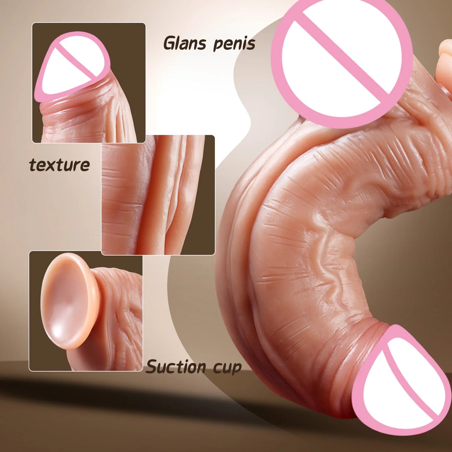 Realistic Dildo Soft Silicone Thick Huge Penis with Suction Cup Big Penis Anal Female Vagina Masturbator Sex Toys For Women