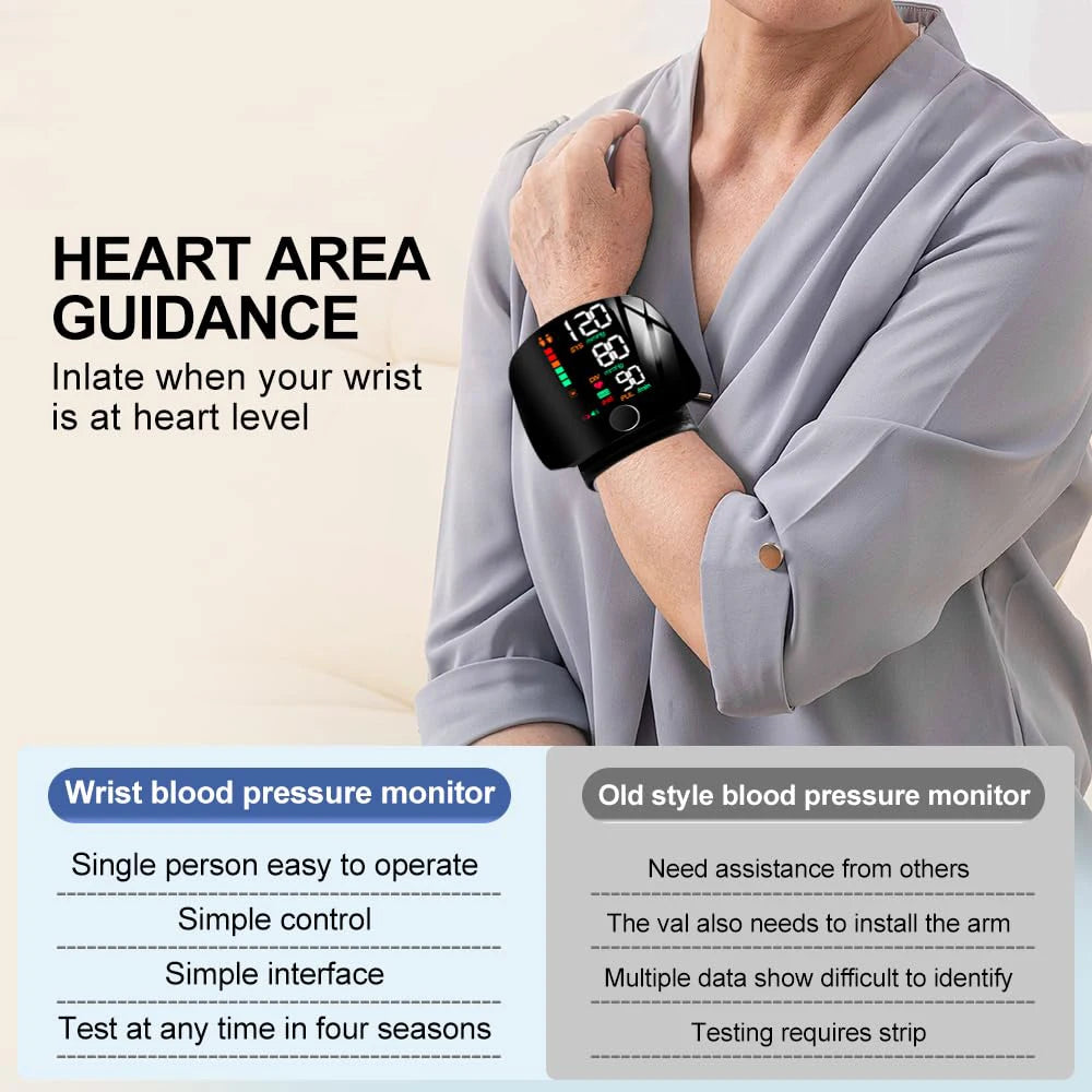 NEW Arrivals English Voice Digital Wrist Tonometer Medical Blood Pressure Monitor Heart Rate Sphygmomanometer Tensiometers Meter Cuff Women Men Health Care Supplies
