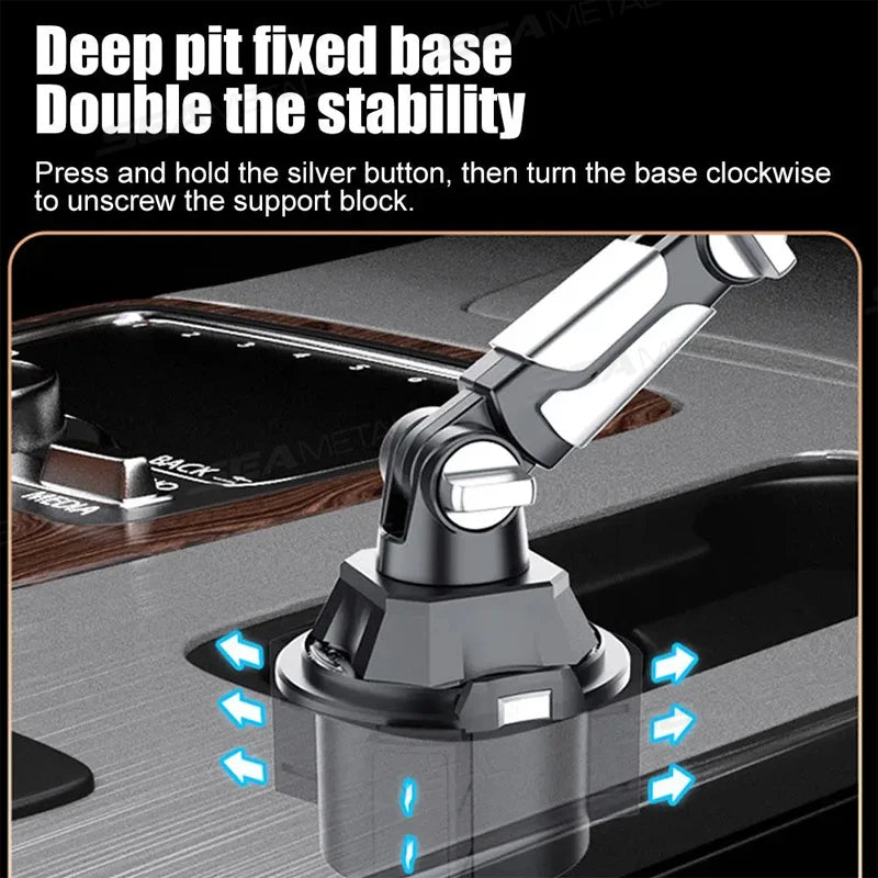NEW  Car Tablet  Phone Mount on Cup Holder 6.5-9.5CM Adjustable Base Tablet/Phone Holder 360-Degree Flexible Rotation Phone Stand