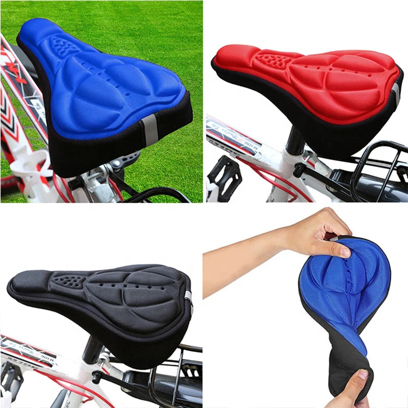 Bicycle Saddle 3D Soft Cycling Seat Cover MTB Mountain Bike Thickene Sponge Pad Outdoor Breathable Cushion Bike Accessories