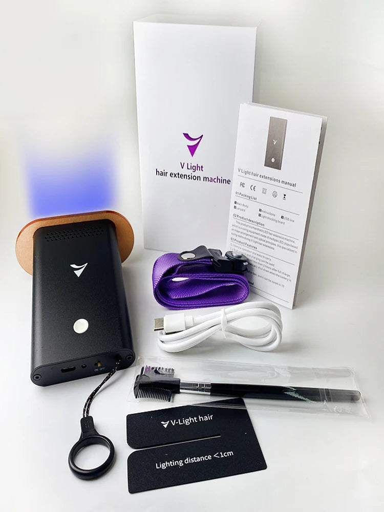 V Light Hair Extension Machine Set Kit With V Light Glue Original V Light Technology Tool Hair Extension Machine For Tape Glue Women Men Hair Care Supplies