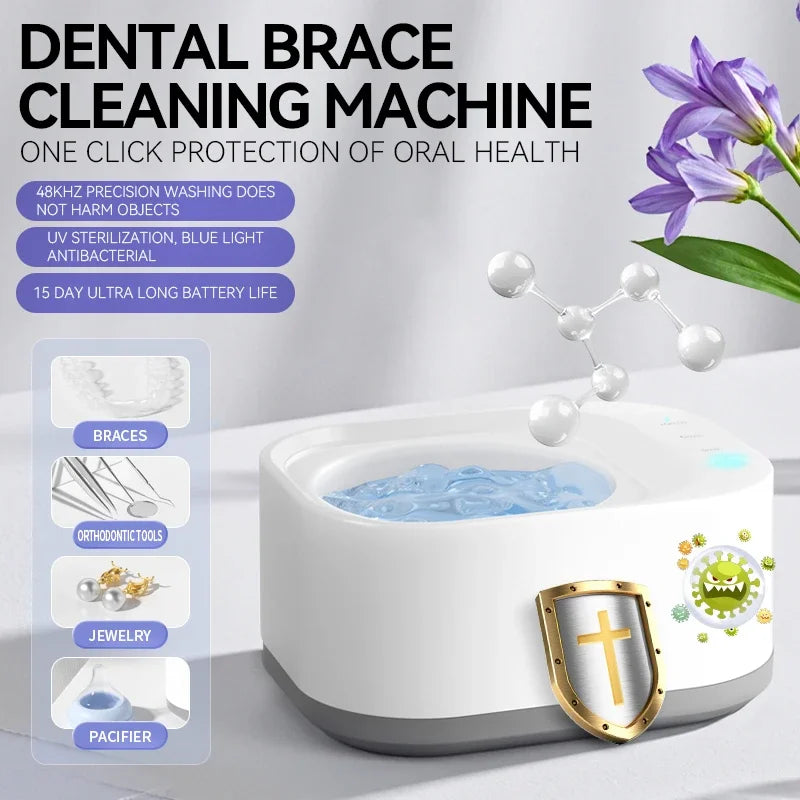 Xiaomi 50khz UV Cleaning Machine Orthodontic Invisible Braces Jewelry Three Gears High Frequency Powerful Ultrasonic Cleaner