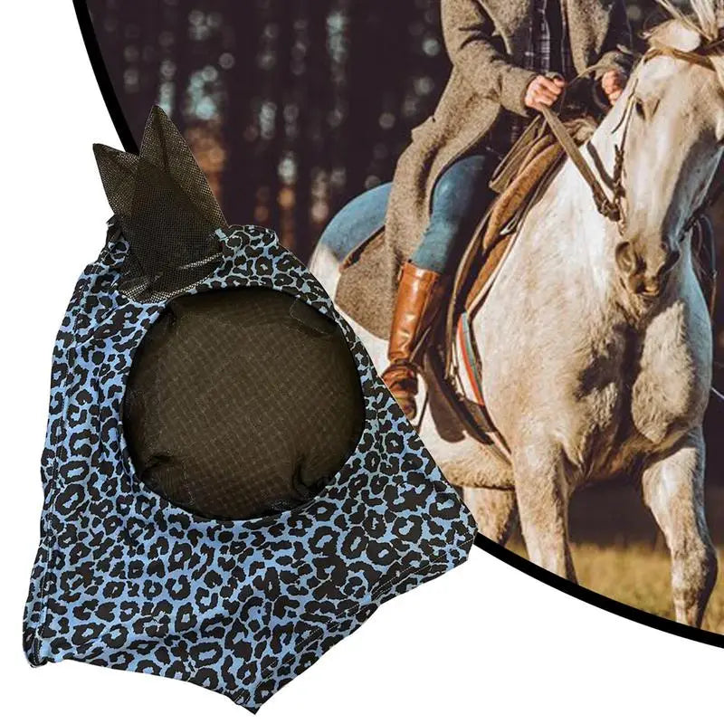 Horse Fly Face Cover Leopard Pattern Equestrian Supplies Comfortable Breathable Anti-Mosquitoes Cover Horse Care Product