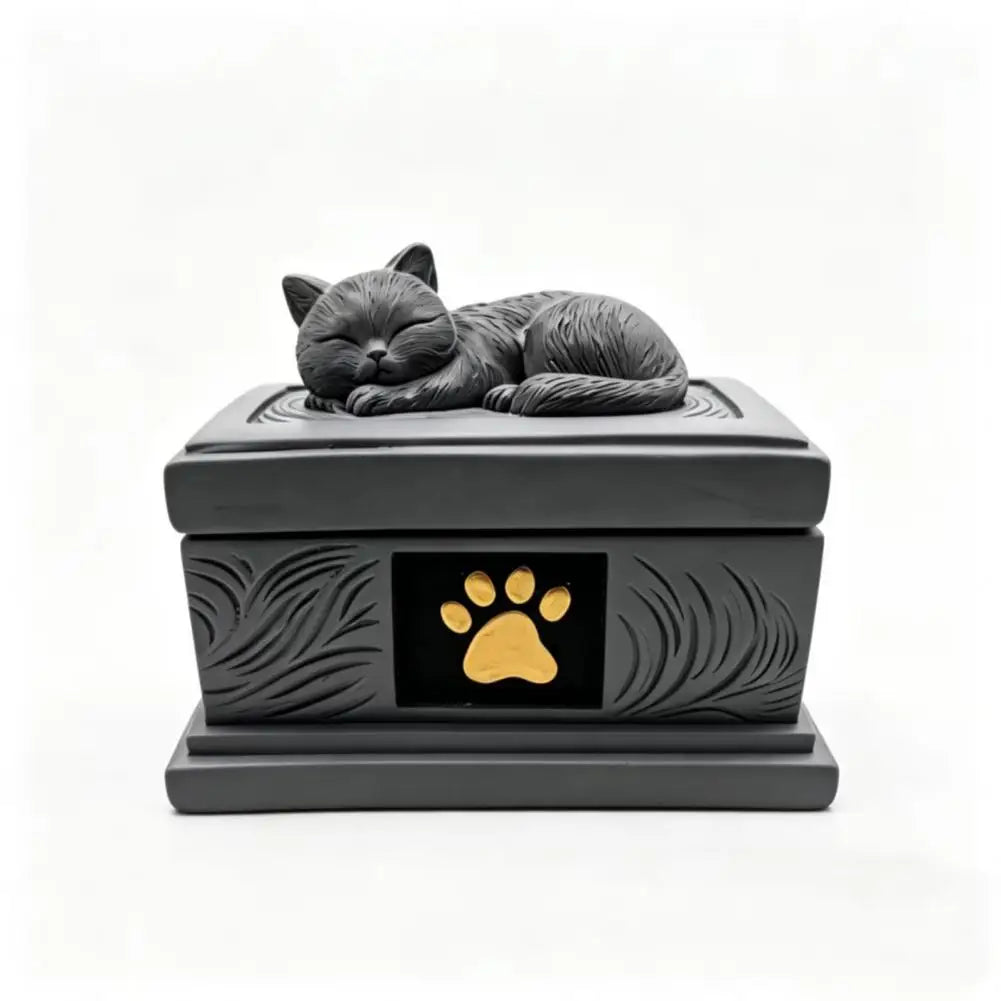 Pet Urn Sleeping Cat Pet Urn Memorial Cremation Keepsake Dog Cat Ash Holder Container Sympathy Gift for Pet Loss Remembrance