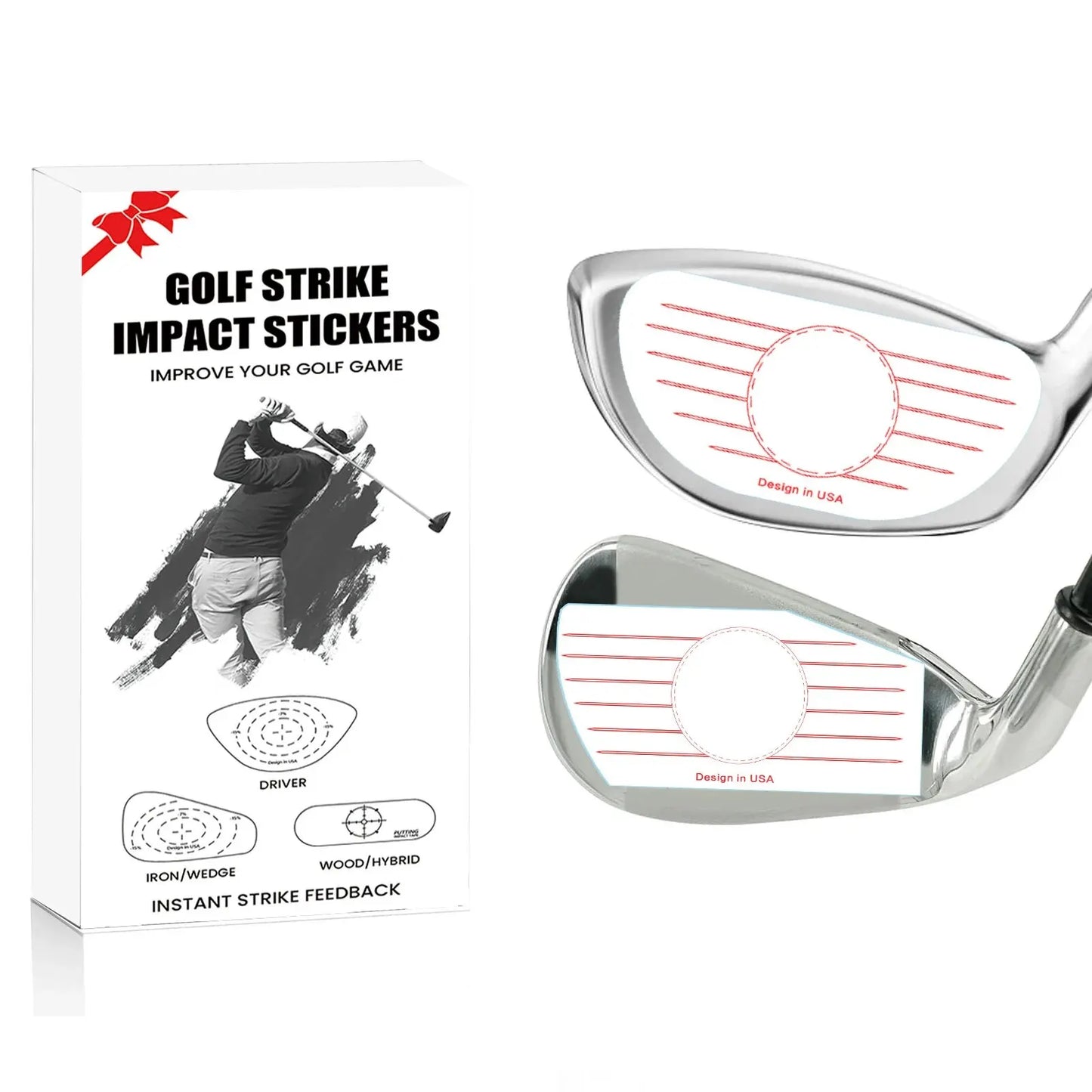 Golf Club Impact Tape Labels Stickers for Driver Woods Irons Ball Hitting Recorder 250 Pcs, Training Aids for Swing Practice