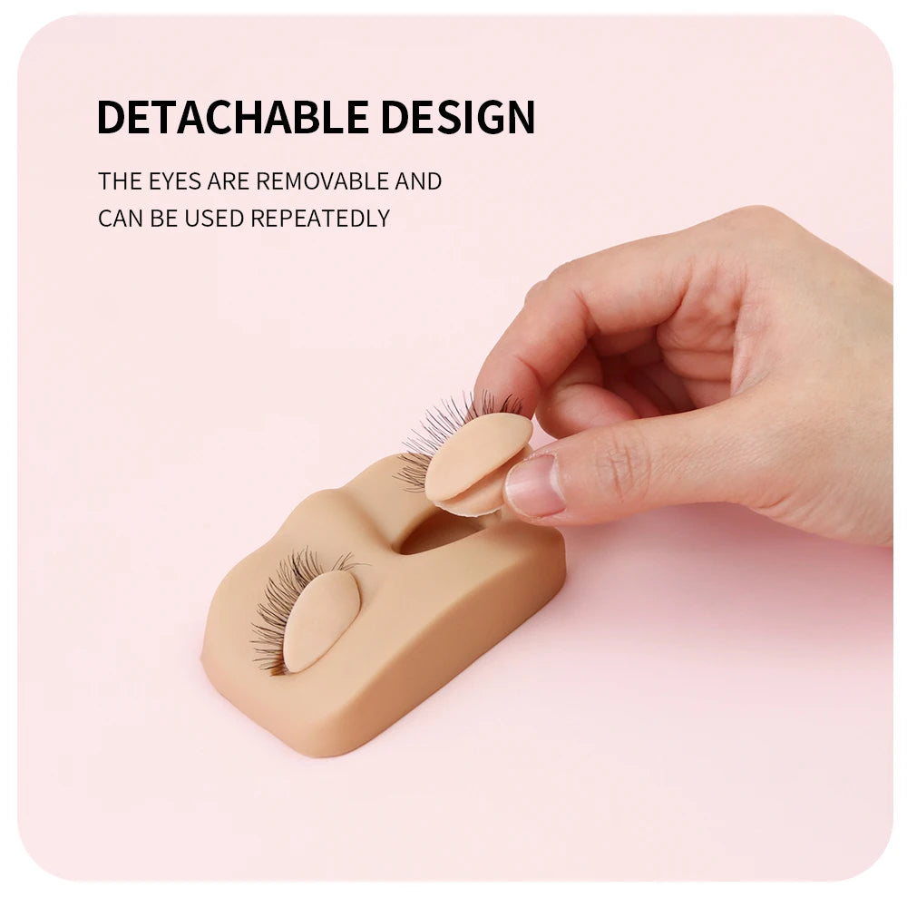 NEW 6 Colors Eyelash Portable Head Make-Up Training Mannequin With Removable Replacement Eyelids Practice Eyelash Mini Flat Model Head Cosmetic Accessories