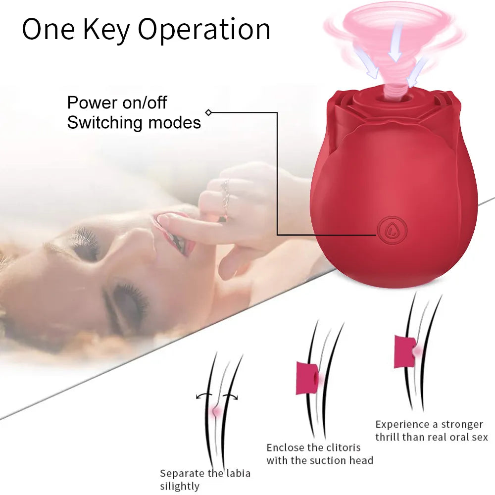 Clitoral Sucking Vibrator Rose Flower 7 Intense Suction Modes G-spot Stimulator Vaginal Pussy Massager Adults Sex Toy for Women