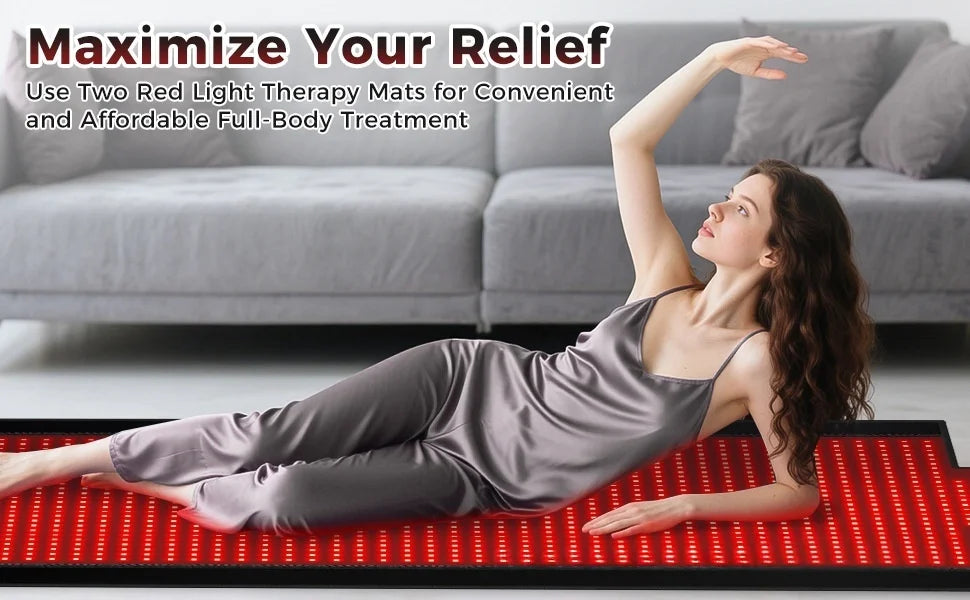 HOT SALE 325/1370/2570pcs LED's Red Light Therapy with Remote Control Infrared Mat 660nm 850nm Red Light Blanket Pad Phototherapy Waist Heating Body Pain Relief Full Body Healing Muscles Back Legs Treatment Machine Health Car