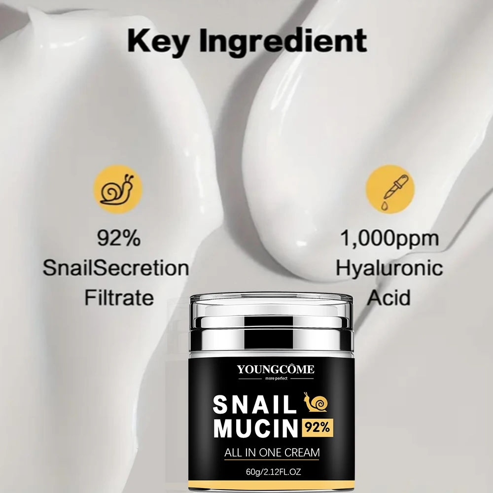 Snail Mucin Smooth Wrinkles Snail Face Cream Collagen Moisturizing Nourish Repair Face Damaged Lift Firm Smooth Bright Whitening Women Skin Care Supplies Korean Products