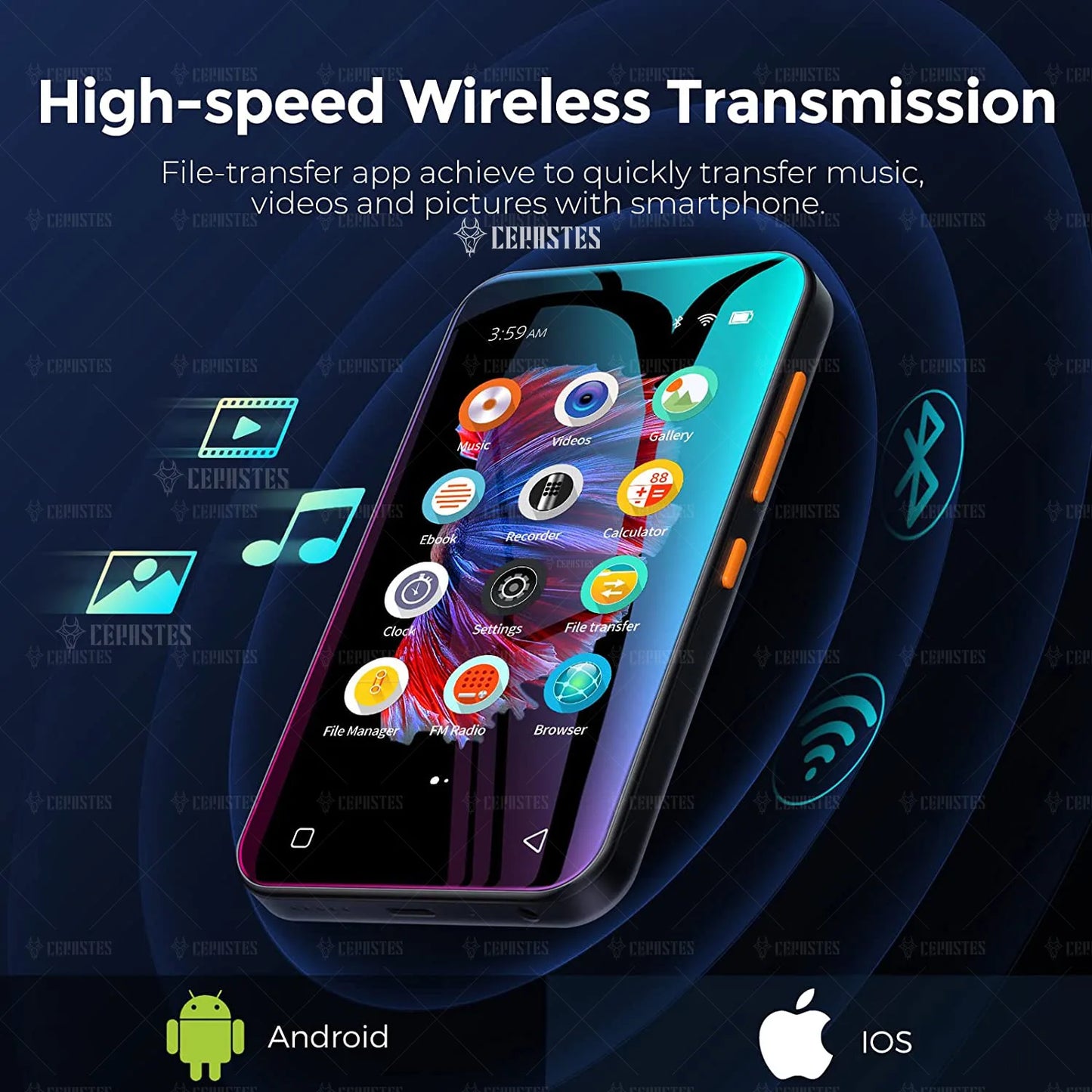 Portable WiFi MP4 Player Bluetooth MP5 HiFi Sound Music  MP3 Player 4.0 "Full Touch Screen FM/Recorder/Browser/Support Max 512GB