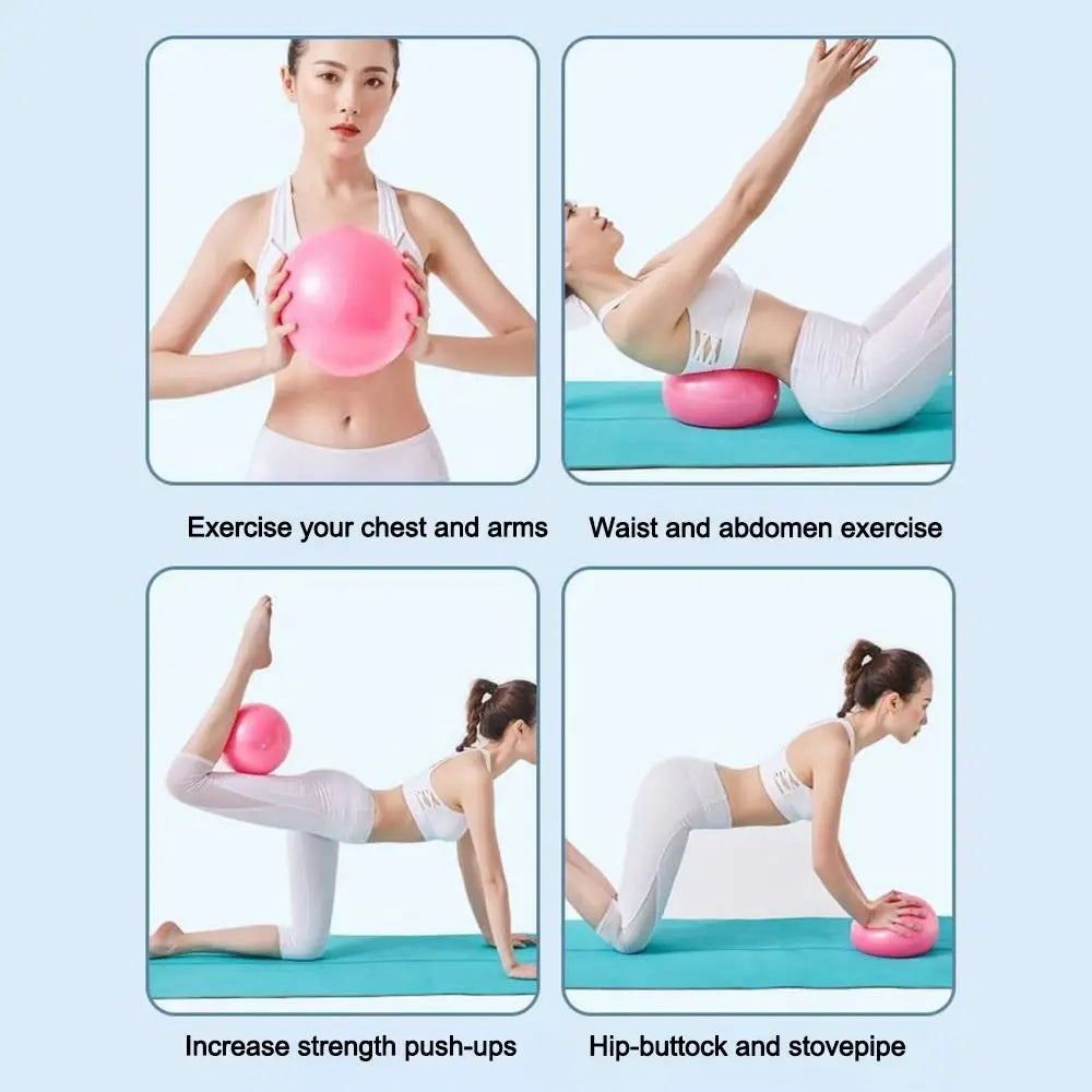 NEW Arrivals 25cm Mini Yoga Ball Soft Pilates Exercise Gym Ball PVC Non Slip Home Training Balance Stability Inflatable Straw Easy Inflation Home Indoor Exercise Gym Sports Supplies