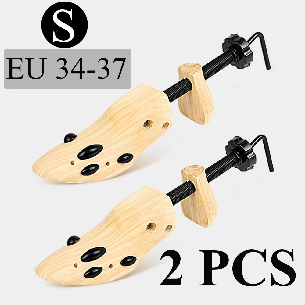 1/2PCS Set 34-46 EU Size  Wooden Shoe Trees Shaper Adjustable Shoe Stretcher Expander Men Women Unisex Length Width Shoes Extender Keeper Heels Footwear Accessories