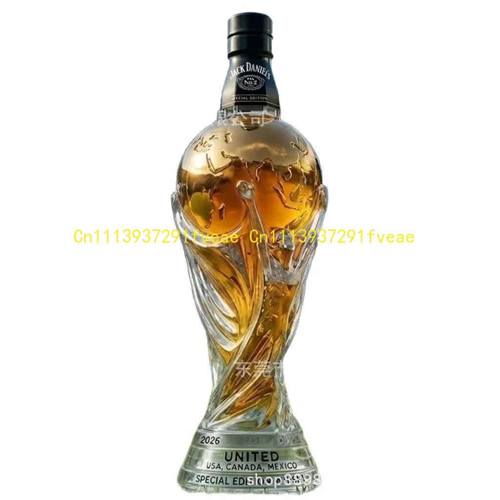 2026 Official World Cup FIFA Trophy New Whisky Bottle Wine Dispenser Decanter United States, Canada, Mexico Crystal Bottle Collectible Gifts Alcohol Container Storage Home Bar Pubs Glassware Barware Accessories