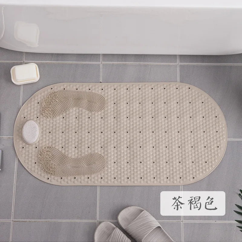NEW 3 Colors Bathroom Non-Slip Mat Household Bathroom PVC Toilet Water-Repellent Rubbing Stone Floor Mats Shower Room Massage Floor Carpet Bathroom Accessories