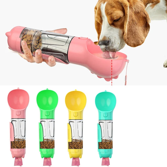 3 In 1 Portable Travel Dog Water Bottle Dogs Multifunction Feeder Drinking Bowl Puppy Kitten Outdoor Food Dispenser Pet Accessories