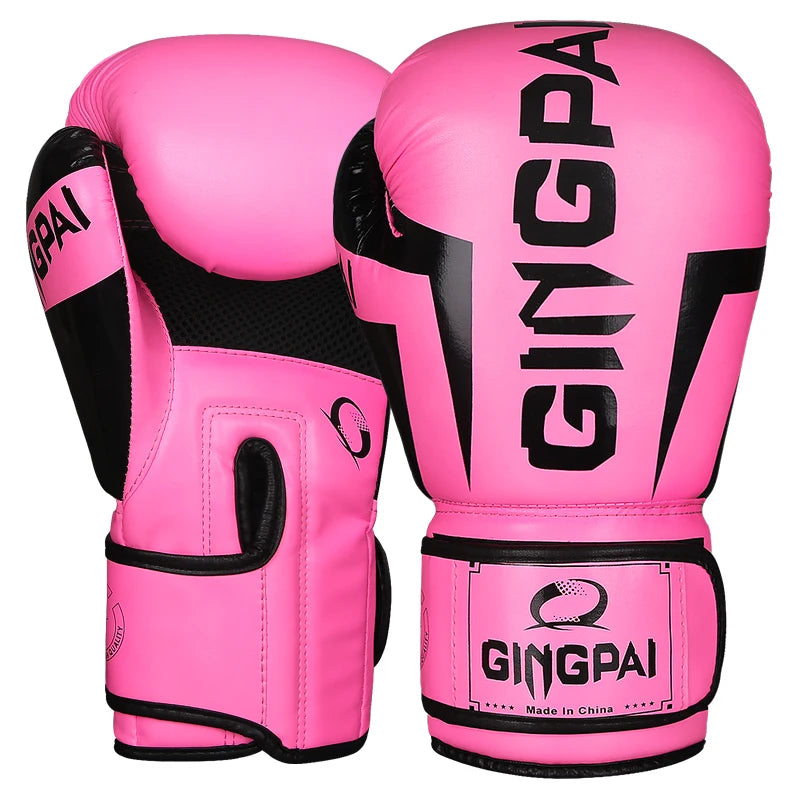 6/8/10/12/14Oz Kids/Adults Boxing  MMA PU Leather Gloves Breathable Professional Sanda Muay Thai Fighting Gloves Workout Gloves