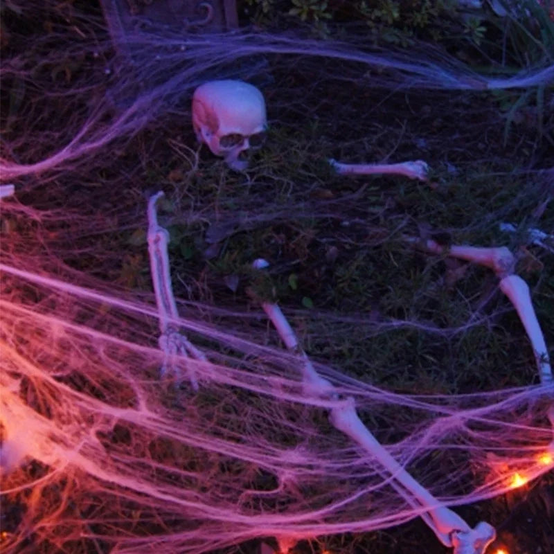 20PCS Halloween Scary Party Decor Stretchy Spider Web Cobweb Cotton Horror Halloween Decoration for Bar Haunted House Scene Props