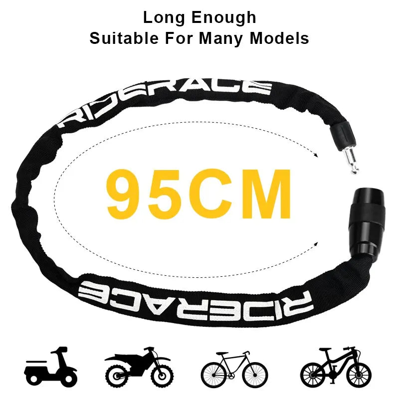 Bicycle Chain Lock Portable Anti-theft High Security MTB Mountain Bike Lock With 2 Keys For Scooter Electric E-Bike