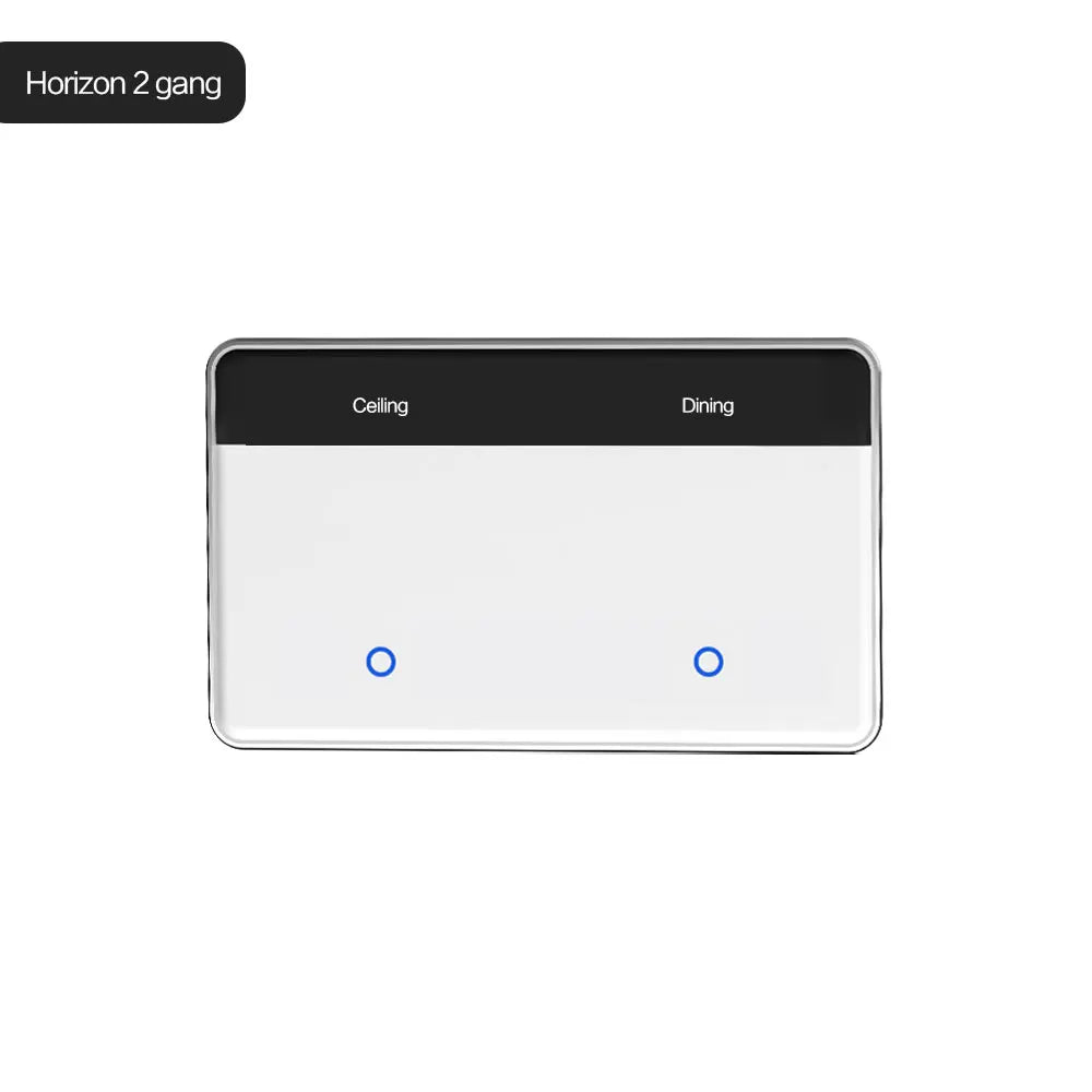 4 Gangs Zigbee App Control DIY Name Switch Horizontal Display Touch Screen US Light Switch Works with TUYA Alexa Google Home Voice Control Home Office Lighting Accessories